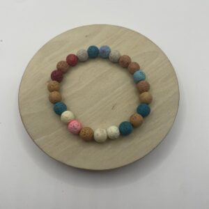 Pulsera de Piedra Volcánica Multicolor – Artesanal y Elástica