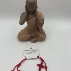 Pulsera Protectora Roja con Cruz de Hilo Ajustable